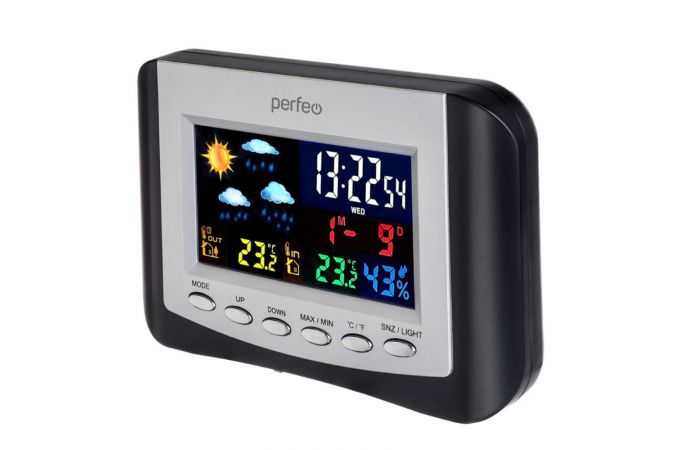 Часы-метеостанция Perfeo "Сolor+", (PF-S3332BS)