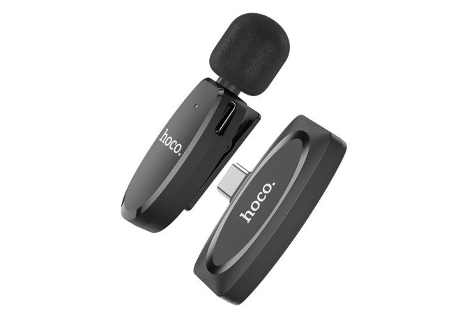 Микрофон беспроводной HOCO L15 Crystal lavalier  wireless microphone digital Type-C черный