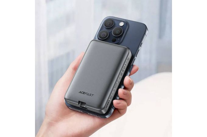 Универсальный дополнительный аккумулятор Power Bank ACEFAST M10 PD30W Magnetic Wireless Charging Power Bank With Carle 10000mAh Black (черный)