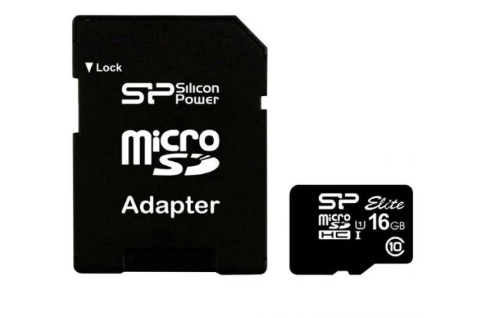 Карта памяти MicroSDHC 16 Gb Silicon Power 100Mb/s UHS-I SP016GBSTHBU1V10SP