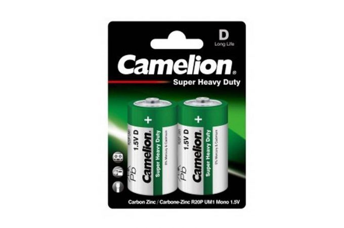 Батарейка солевая Camelion R20/2BL Super Heavy Duty (цена за блистер 2 шт)