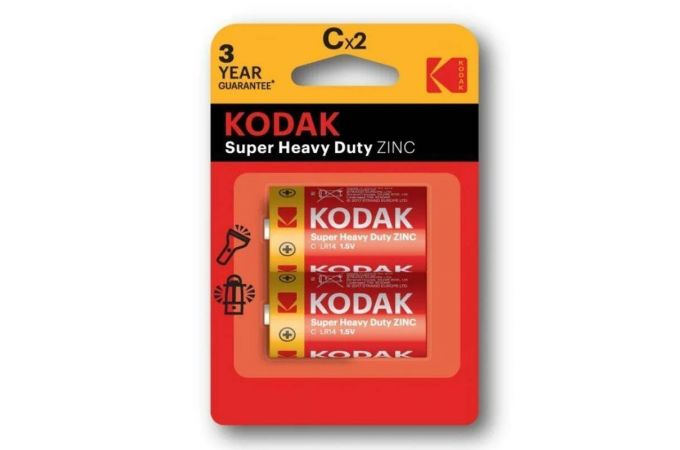 Батарейка солевая KODAK R14/2BL Super Heavy Duty цена за блистер 2 шт