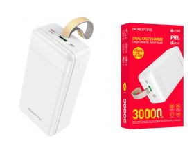 Универсальный дополнительный аккумулятор Power Bank BOROFONE BJ19B Incredible PD20W + QC3.0 (30000 mAh) (белый)