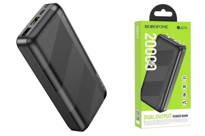 Универсальный дополнительный аккумулятор Power Bank BOROFONE BJ27A (20000 mAh) (черный)