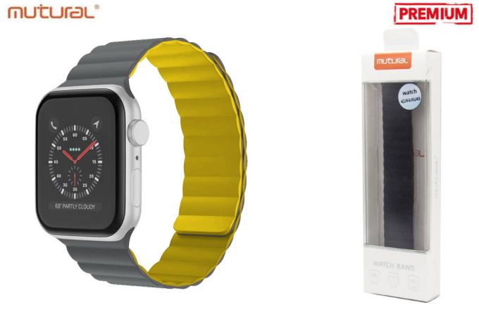 Ремешок MUTURAL MOLAN магнитный для Apple Watch 42-49 мм цвет серо-желтый