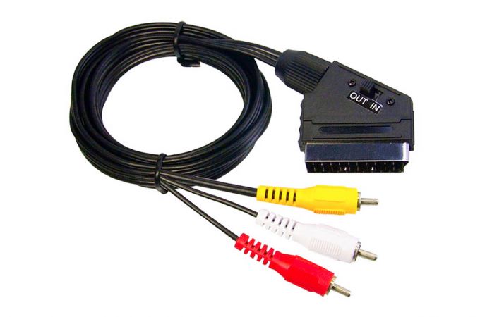Кабель SCART to 3 RCA SK16 (с переключателем) 1,5 м 10pcs