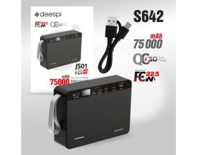 Универсальный дополнительный аккумулятор Power Bank Deespi JS01 75000mAh (Black)
