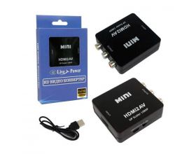 Адаптер H124 Mini AV2HDMI 1080p Converter to 3 rca (Black) 10pcs