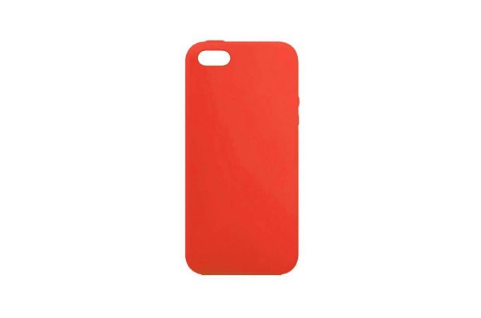 Чехол для iPhone 5/5S/SE плотный матовый (серия Colors) (ярко-красный)