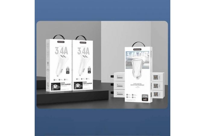 Автомобильное зарядное устройство АЗУ USB SENDEM D66 Белый (5B,3400mA) (белый)