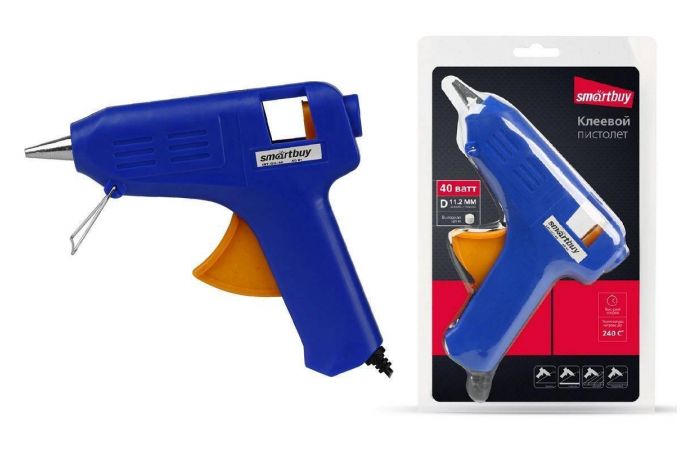 Пистолет клеевой электрический Smartbuy tools 40 Вт,D=11.2 мм, алюмин.сопло, шнур 0.5м (SBT-GG-40)