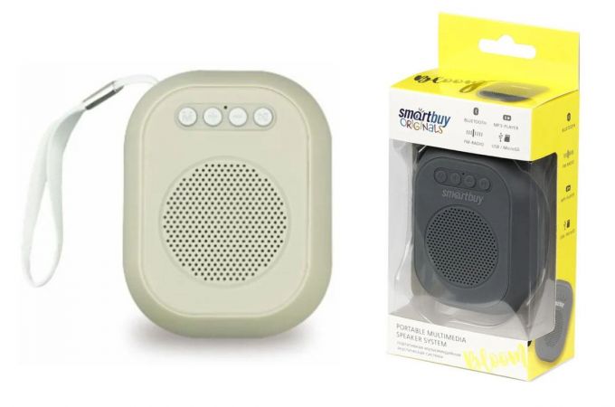 Портативная беспроводная колонка Smartbuy BLOOM, 3Вт, Bluetooth, MP3, FM-радио, (SBS-180) (серый)