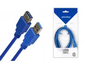 Кабель USB 3.0 удлинитель (штекер-гнездо) Smartbuy K-870-100 1.8м (синий)