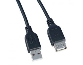 Кабель USB 2.0 удлинитель (штекер-гнездо) PERFEO USB2.0 A вилка - А розетка, длина 0,5 м. (U4501)