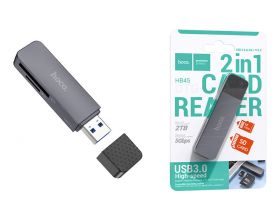 Картридер HOCO HB45 Spirit 2-in-1 USB 3.0  серый