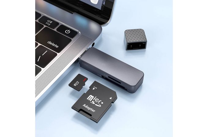 Картридер HOCO HB45 Spirit 2-in-1 USB 3.0  серый