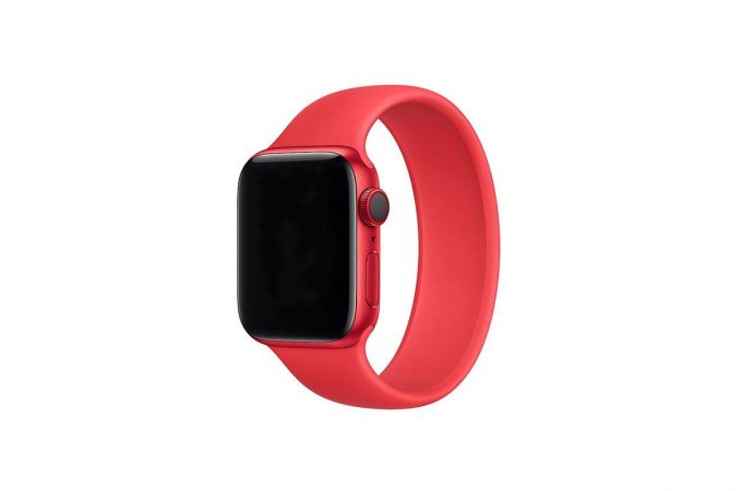 Ремешок силиконовый для Apple Watch 38-40 мм "Монобраслет" цвет красный размер M4  (143 мм)