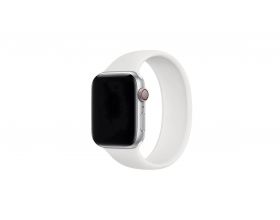 Ремешок силиконовый для Apple Watch 38-40 мм "Монобраслет" цвет белый размер M6  (156 мм)