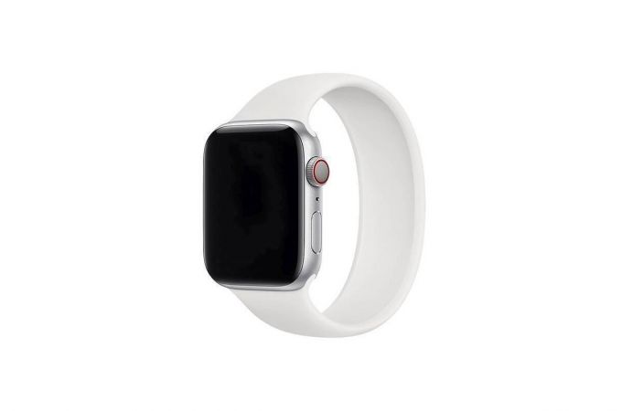 Ремешок силиконовый для Apple Watch 38-40 мм "Монобраслет" цвет белый размер L9  (176 мм)