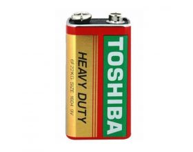 Батарейка солевая Toshiba 6F22 крона/1SH (цена за 10 штук)