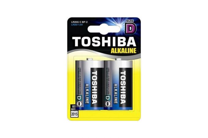 Батарейка алкалиновая Toshiba LR20/2BL (цена за блистер 2 шт)