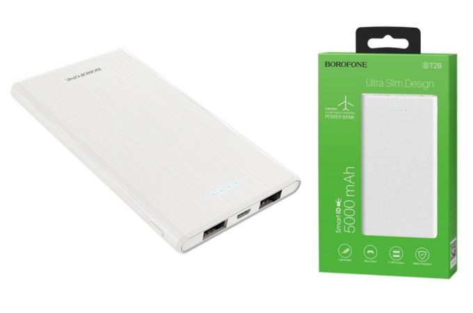 Универсальный дополнительный аккумулятор Power Bank BOROFONE BT2B (5000 mAh) (белый)