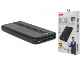 Универсальный дополнительный аккумулятор Power Bank BYZ Power Bank W12 (10000 mAh) (черный)