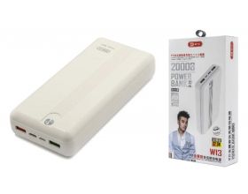 Универсальный дополнительный аккумулятор Power Bank BYZ Power Bank W13 (20000 mAh) (белый)