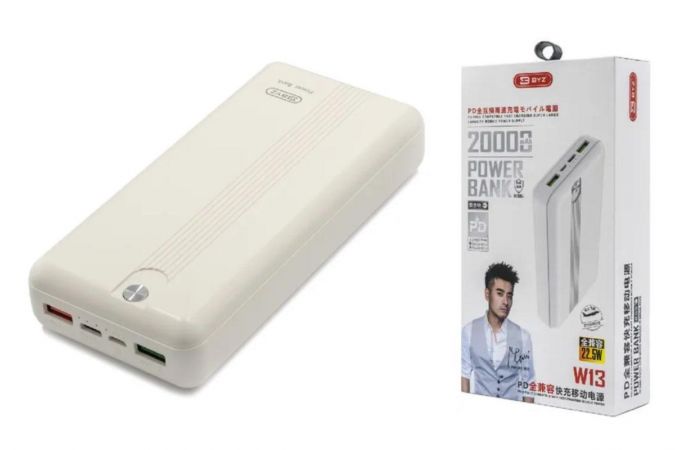 Универсальный дополнительный аккумулятор Power Bank BYZ Power Bank W13 (20000 mAh) (белый)