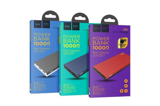 Универсальный дополнительный аккумулятор Power Bank HOCO J66 (10000 mAh) (красный)