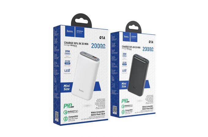 Универсальный дополнительный аккумулятор Power Bank HOCO Q1A (20000 mAh) (белый)