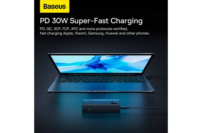 Универсальный дополнительный аккумулятор Power Bank BASEUS Adaman2 Digital Display Fast Charge 30W Overseas Edition, 3A, 10000 мАч (черный)