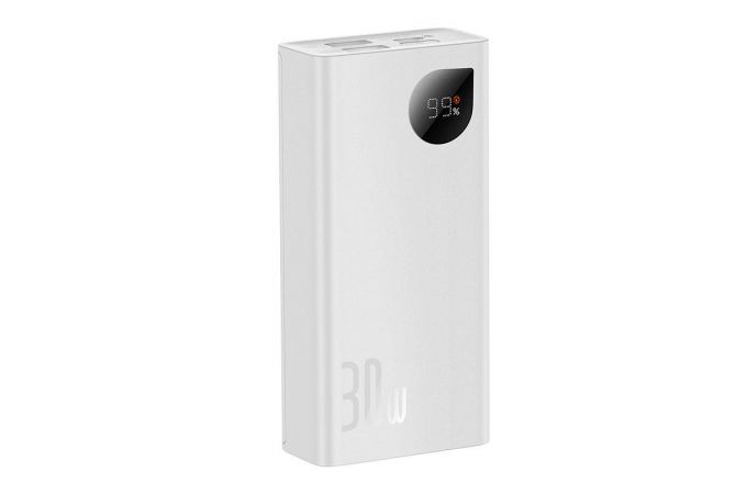 Универсальный дополнительный аккумулятор Power Bank BASEUS Adaman2 Digital Display Fast Charge 30W, 3A, 10000 мАч (белый)