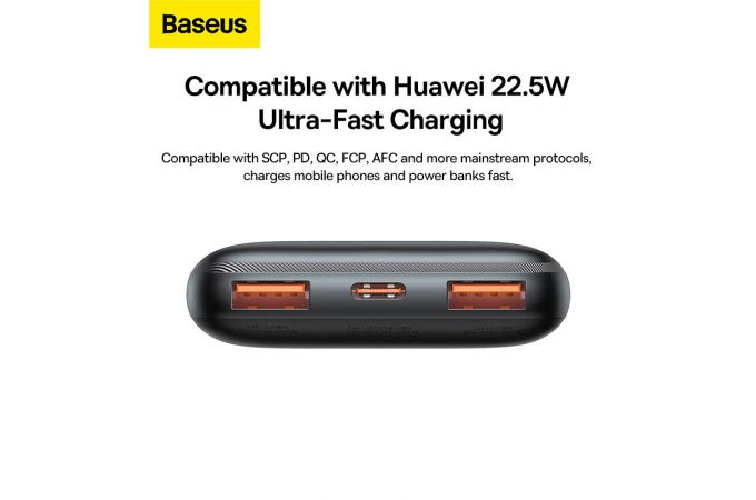 Универсальный дополнительный аккумулятор Power Bank BASEUS Bipow Pro 20W Overseas Edition, 3A, 10000 мАч (черный)