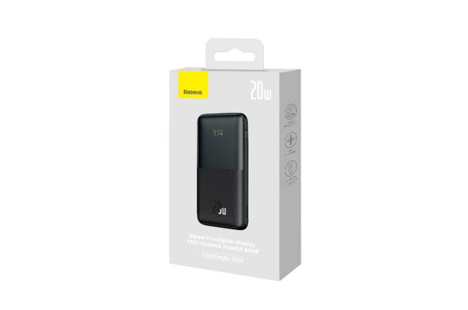 Универсальный дополнительный аккумулятор Power Bank BASEUS Bipow Pro 20W Overseas Edition, 3A, 10000 мАч (черный)