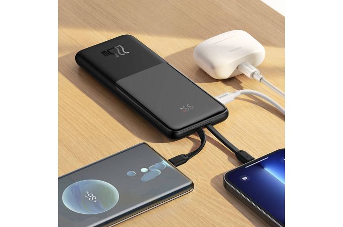 Универсальный дополнительный аккумулятор Power Bank BASEUS Elf Digital Display 22.5W, 2.4A, 10000 мАч (черный)