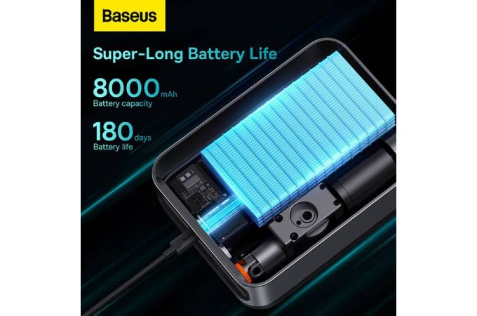 Стартер BASEUS Super Energy 2in1 Car Jump (1000A), 2.4A, 8000 мАч, черный