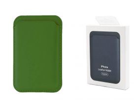 Кармашек визитница на телефона магнитный для MagSafe App wallet с анимацией в цвет (or.) (зеленый)