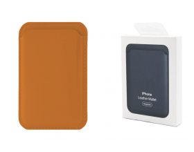 Кармашек визитница на телефона магнитный для MagSafe App wallet с анимацией в цвет (or.) (оранжевый)