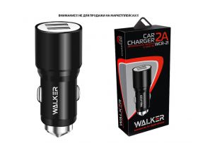 Автомобильное зарядное устройство АЗУ 2USB WALKER WCR-21, 2.4А, 12Вт, черное