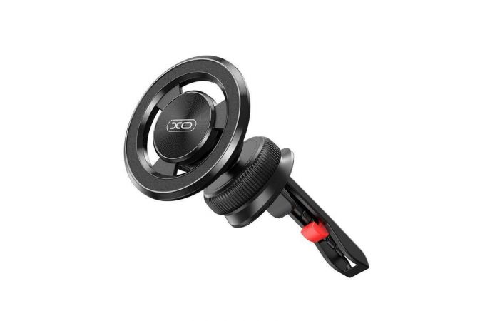 Держатель автомобильный для телефона XO C130 NEW LOGO magnetic suction air outlet metal bracket (equipped with magnetic iron ring) (Чёрный)