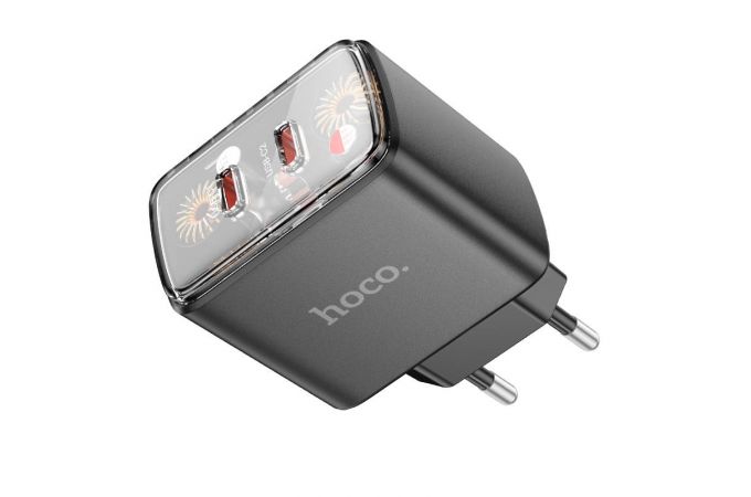 Сетевое зарядное устройство 2USB-C HOCO CS43A PD 45W (черный)