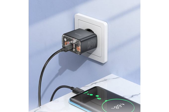 Сетевое зарядное устройство 2USB-C HOCO CS43A PD 45W (черный)