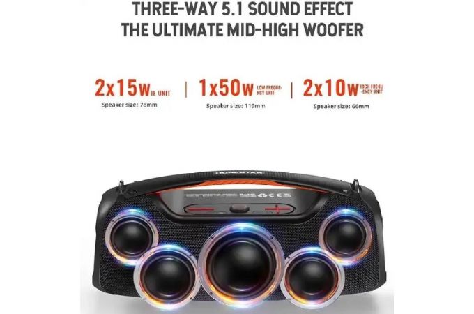 Портативная беспроводная колонка HOPESTAR A60 (черный) 100W