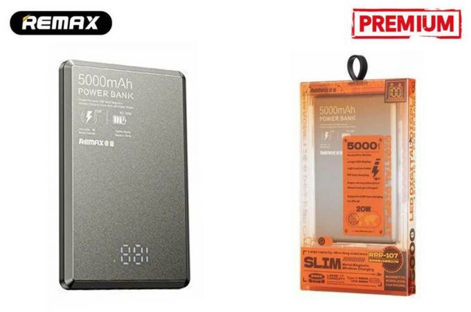Универсальный дополнительный аккумулятор REMAX RPP-107 5 000 mAh MAGSAFE (серый)