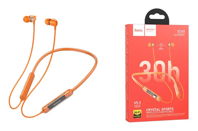 Наушники вакуумные беспроводные HOCO ES65 Dream sports BT earphones headset Bluetooth (Красный)