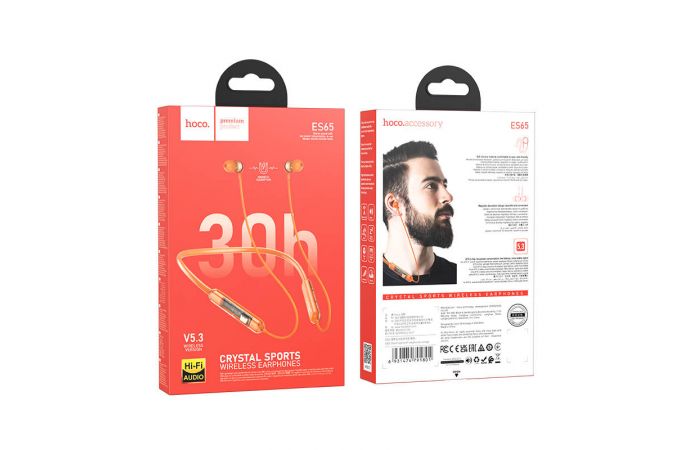 Наушники вакуумные беспроводные HOCO ES65 Dream sports BT earphones headset Bluetooth (Красный)