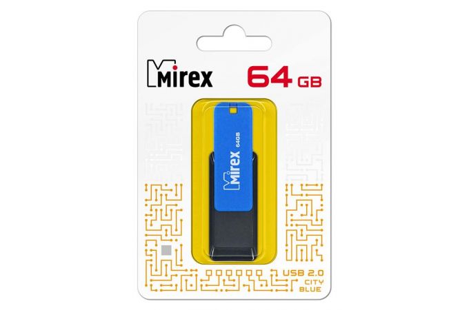 Флешка USB 2.0 Mirex CITY BLUE 64GB (ecopack)