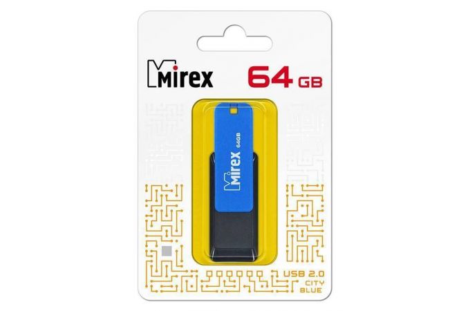 Флешка USB 2.0 Mirex CITY BLUE 64GB (ecopack)