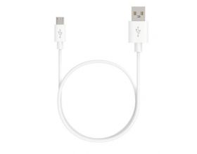 Кабель USB - MicroUSB Maxvi (MC-01 UP) 3A (белый) 1м